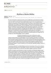 Réplicas a Muñoz Molina | Edición impresa | EL PAÍS