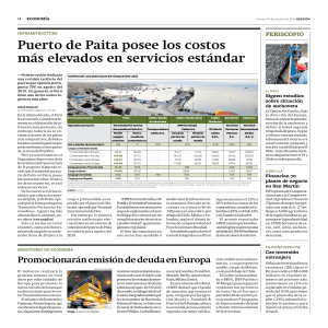 Puerto de Paita posee los costos m&aacute;s elevados en servicios