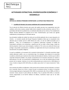 actividades extractivas, diversificación económica y desarrollo