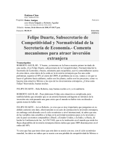 Entrevista concedida por Felipe Duarte Olvera