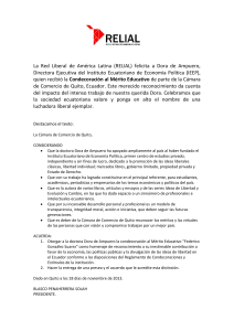 RELIAL felicita a Dora de Ampuero