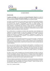 EL PLAN DE EMPLEO PRESENTACI&Oacute;N