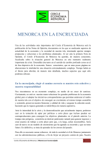Menorca en la encrucijada - Cercle d`Economia de Menorca