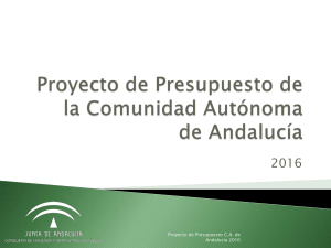 Proyecto de Presupuesto de la Comunidad Autónoma de Andalucía