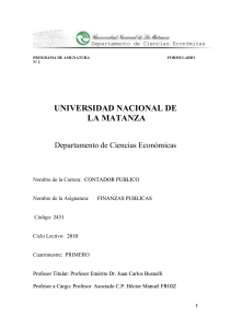 UNIVERSIDAD NACIONAL DE LA MATANZA