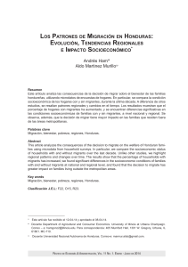LOS PATRONES DE MIGRACI&Oacute;N EN HONDURAS: EVOLUCI&Oacute;N