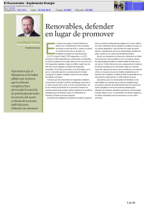 Renovables, defender en lugar de promover