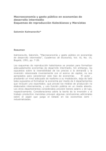 Macroeconomia y gasto publico en economias de desarrollo