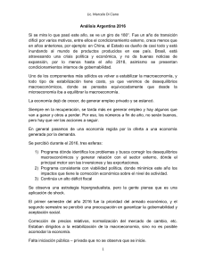 An&aacute;lisis Argentina 2016 Si se mira lo que pas&oacute; este a&ntilde;o, se ve un