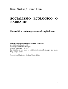 SOCIALISMO ECOLOGICO O BARBARIE