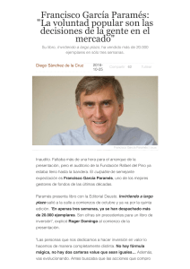 Francisco Garc&iacute;a Param&eacute;s: "La voluntad popular son las decisiones