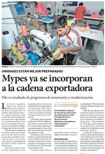Mypes ya se incorporan a la cadena exportadora