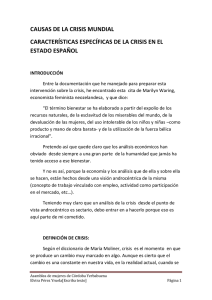 Crisis mundial. Características específicas en el Estado Español