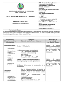 Globalización - Facultad de Ciencias Políticas y Sociales