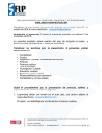 CONVOCATORIAS PARA PONENTES, TALLERES Y