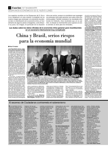 China y Brasil, serios riesgos para la economía mundial