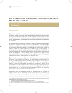 pol&iacute;tica monetaria y la enfermedad holandesa: rigidez de precios y