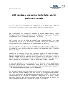 UDD nombra al economista Xavier Sala i Martín profesor honorario