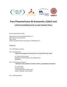 Foro Panamericano de Economía y Salud 2016 COSTOS