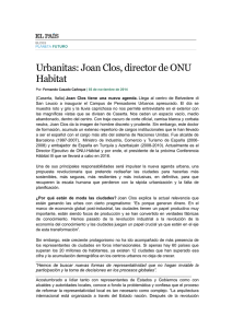 Urbanitas: Joan Clos, director de ONU Habitat