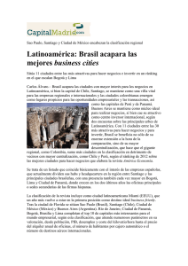 Latinoamérica: Brasil acapara las mejores business cities