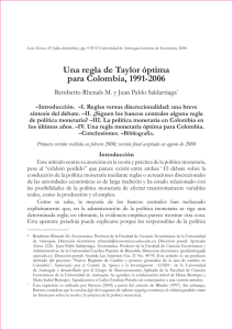 Una regla de Taylor óptima para Colombia, 1997-2006