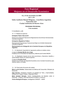 Programa Foro Regional Mujeres en el Desarrollo