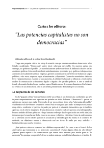 Las potencias capitalistas no son democracias