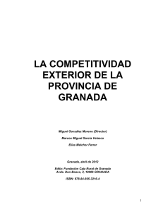 LA COMPETITIVIDAD EXTERIOR DE LA PROVINCIA DE GRANADA