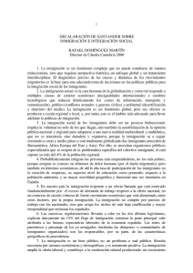 Declaración de Santander sobre inmigración e integración social