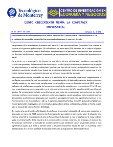 lento crecimiento merma la confianza empresarial