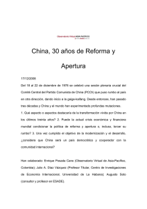 China, treinta años de reformas y apertura