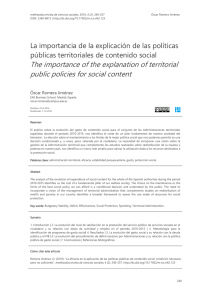 The importance of the explanation of territorial public policies for