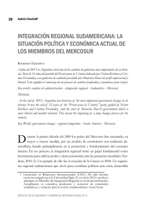 integración regional sudamericana: la situación política y