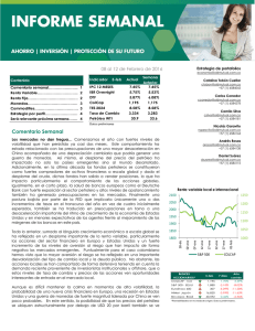 Informe Semanal - 08 al 12 de febrero de 2016