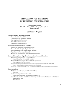 ASSOCIATION FOR THE STUDY OF THE CUBAN ECONOMY