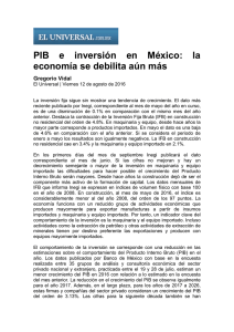 PIB e inversión en México: la economía se debilita aún más