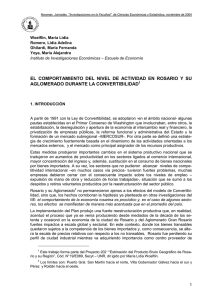 el comportamiento del nivel de actividad en rosario y su aglomerado