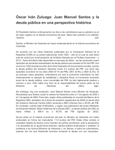 Óscar Iván Zuluaga: Juan Manuel Santos y la deuda pública en una