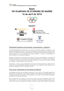 Bases VIII OLIMPIADA DE ECONOMÍA DE MADRID 16 de abril de