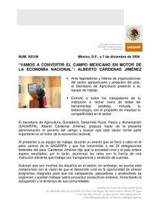 &ldquo;VAMOS A CONVERTIR EL CAMPO MEXICANO EN MOTOR DE LA