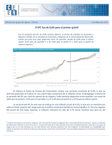 El IPC fue de 0,6% para el primer quintil