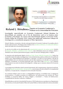 Roland J. Bénabou Experto en Economía Conductual y Profesor en