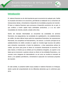 Anuario Estadístico de Antioquia 2014 Capítulo Financiero