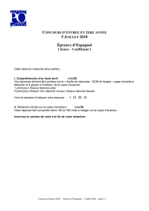 Épreuve d`Espagnol