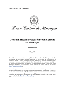 Determinantes macroeconómicos del crédito en Nicaragua