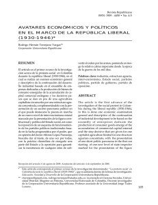 avatares económicos y políticos en el marco de la república liberal