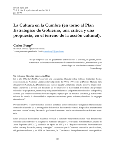 La Cultura en la Cumbre (en torno al Plan Estratégico de Gobierno