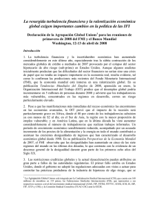 Declaración Sindical para las reuniones de primavera 2008 del FMI