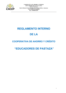 Reglamento Interno - Cooperativa de Ahorro y Crédito Educadores